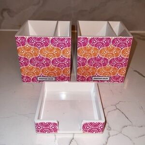 Set of 3 Jonathan Adler Circle Ornaments Lot Organizers Desk Set Stackable